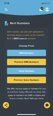SMSCodes.io android App screenshot 3